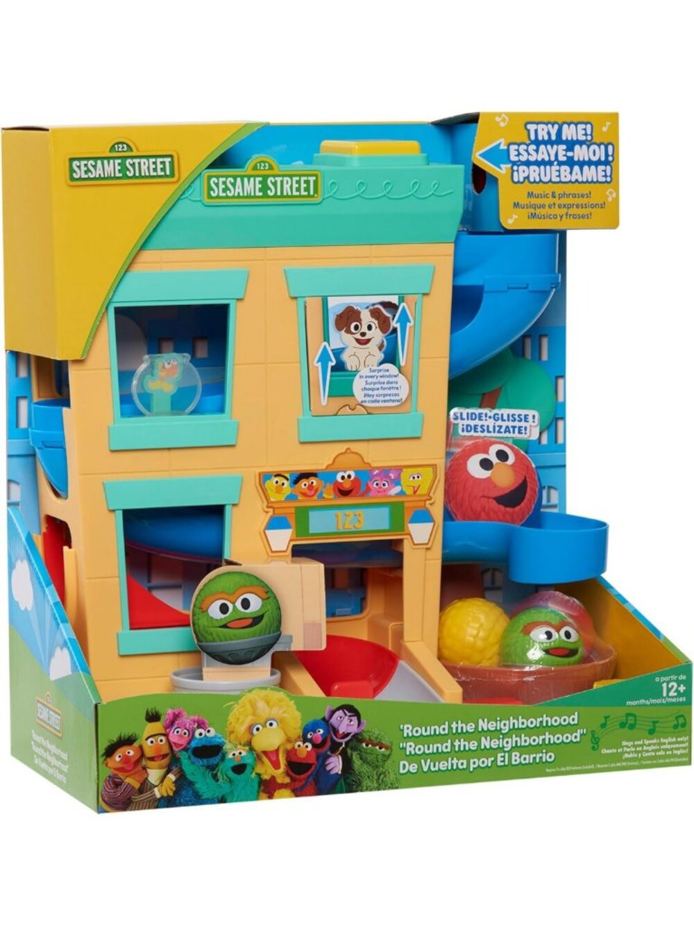 Playset with Ball Drop & Figures - Fun Sesame Street Neighborhood Toy for Kids